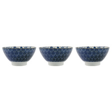 Flora Japonica Crane 18cm Porcelain Sori Bowls (Set of 3)