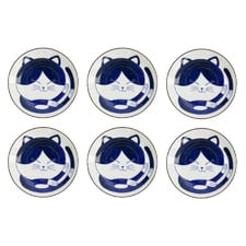 White Kawaii Cat Neko Side Plates (Set of 6)