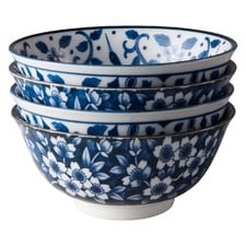 4 Piece Tokyo Blue Sakura Bowl Set