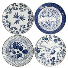 4 Piece Flora Japonica Porcelain Dinner Plate Set