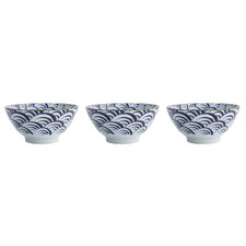 Natsu Nami 18cm Porcelain Ramen Bowls (Set of 3)