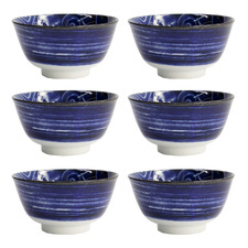 Blue Japonism Carp 12.7cm Porcelain Tayo Bowls (Set of 6)
