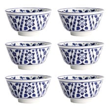 Tokyo Blue Maizuru Porcelain Rice Bowls (Set of 6)