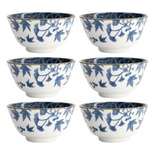 Flora Japonica Gingko 12cm Porcelain Rice Bowls (Set of 6)