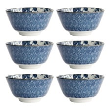 Flora Japonica Crane 12cm Porcelain Rice Bowls (Set of 6)