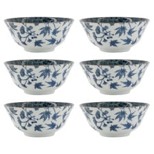 Flora Japonica Gingko 15.5cm Porcelain Tayo Bowls (Set of 6)