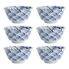 Natsu Nami 12cm Porcelain Rice Bowls (Set of 6)