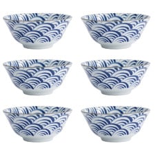 Natsu Nami 15.2cm Porcelain Tayo Bowls (Set of 6)