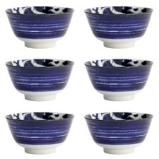 Blue Japonism Dragon 12.7cm Porcelain Tayo Bowls (Set of 6)