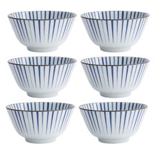 Natsu Tokusa 12cm Porcelain Rice Bowls (Set of 6)