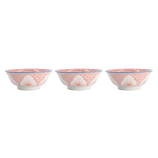 Lily Flower 20.5cm Porcelain Ramen Bowls (Set of 3)