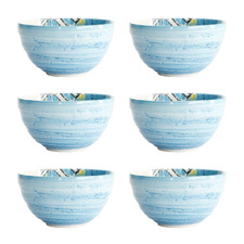 Seafood Crab 13.2cm Porcelain Rice Bowls (Set of 6)