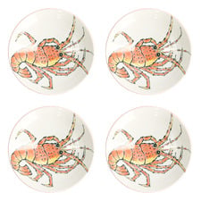 Seafood Lobster 21.7cm Porcelain Deep Plates (Set of 4)