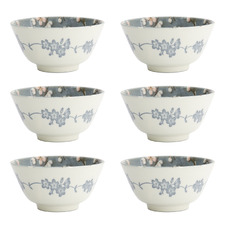 Fujisakura 12cm Porcelain Rice Bowls (Set of 6)