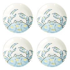 Seafood Crab 21.7cm Porcelain Deep Plates (Set of 4)