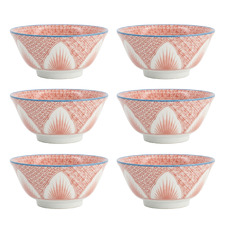 Lily Flower 15cm Porcelain Bowls (Set of 6)