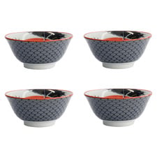 Asakusa Samurai 20.5cm Porcelain Bowls (Set of 4)