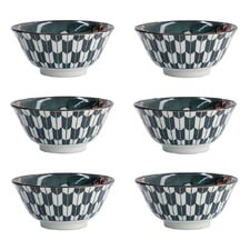Asakusa Kabuki 14.8cm Porcelain Bowls (Set of 6)