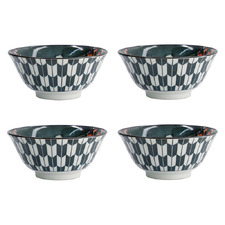 Asakusa Kabuki 20.5cm Porcelain Bowls (Set of 4)