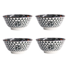 Asakusa Matsuri 20.5cm Porcelain Bowls (Set of 4)