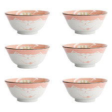 Kawaii Neko Cat 15cm Porcelain Bowls (Set of 6)