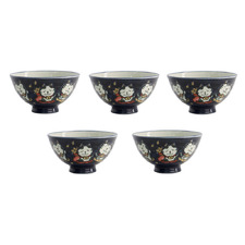 Kawaii Meow Cat 11.4cm Porcelain Bowls (Set of 5)