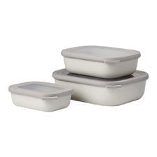 3 Piece Cirqula Rectangular Food Storage Container Set