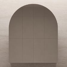 Massey 750mm Matte White Arch Mirrored Shaving Cabinet with Glass Shelves