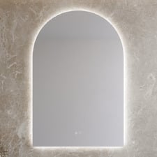 Kyra 900 x 600mm Arched LED Bathroom Mirror