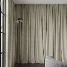 Custom Belmore Blockout S-Fold Single Panel Curtain & Track Set