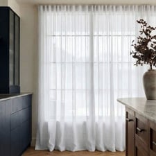 Custom Taormina Sheer S-Fold Single Panel Curtain & Track Set