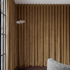 Custom Caspian Blockout S-Fold Single Panel Curtain & Track Set