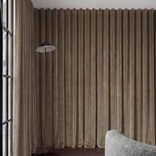 Custom Caspian Blockout S-Fold Single Panel Curtain & Track Set