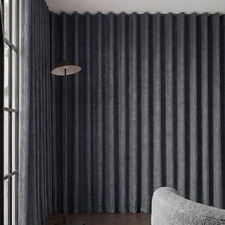 Custom Belmore Blockout S-Fold Single Panel Curtain & Track Set
