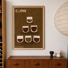 Coffee Framed Paper Print Wall Art