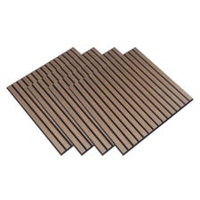 Acoura Space 600 x 600mm Weather Oak Acoustic Slat Wall Panels (Set of 4)