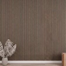 Acoura Space 2700 x 600mm Rustic Walnut Slatted Acoustic Wall Panel