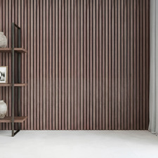 Acoura Space 2700 x 600mm Sienna Walnut Acoustic Slat Wall Panel