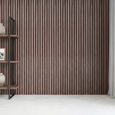Acoura Space 2700 x 600mm Sienna Walnut Slatted Acoustic Wall Panel