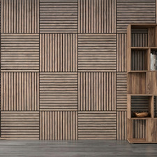 Acoura Space 600 x 600mm Weather Oak Acoustic Slat Wall Panels (Set of 4)