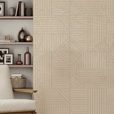 Acoura Space 600 x 600mm Natural Oak Easy Stick Acoustic Slat Wall Panels (Set of 4)