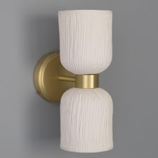 Sakura Ceramic & Brass Up/Down Wall Light