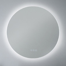 Silver Cargill Round LED Bathroom Mirror with Bluetooth