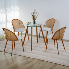 4 Seater Natural Adeline Dining Table & Chair Set
