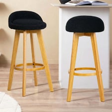 71.5cm Yuri Boucle Swivel Bar Stools (Set of 2)