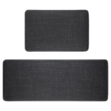 2 Piece Dark Grey Silja Kitchen Mat Set