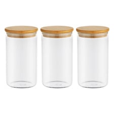Alto 750ml Borosilicate Glass Storage Jars (Set of 3)