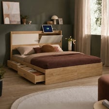 Otelia Bed Frame with USB Port & Drawers