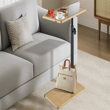 Anita Bamboo & Steel Adjustable Side Table