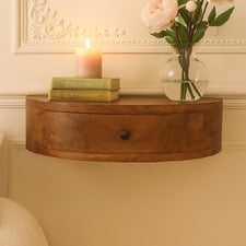 Hailee Mango Wood Wall-Mounted Bedside Table